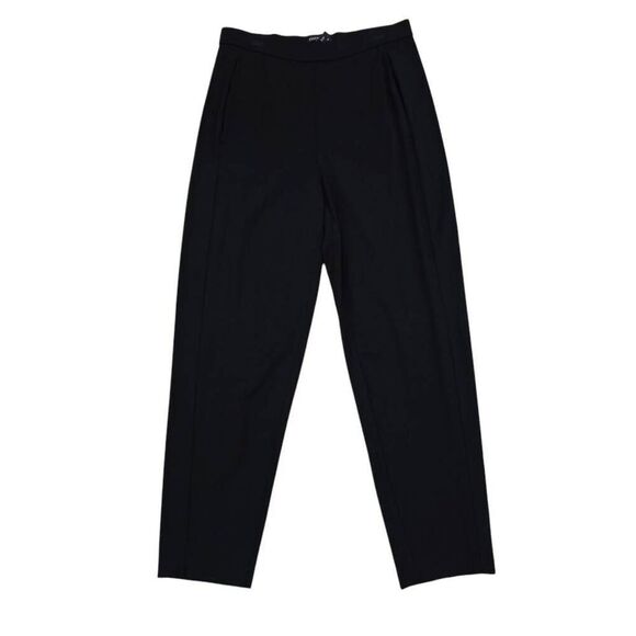 Eileen Fisher Ankle Pants Women's XS Black Pull On Slash Elastic Waist Stretch - Picture 1 of 7